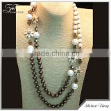 new style hot selling costume sweater coffee long chain pearl necklace with charms                        
                                                Quality Choice