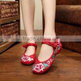 Women Casual Shoes Chinese Tradition Style Floral Embroidered Ladies Cotton Walking Flats Oxford Sole No Logos thumbnail-1