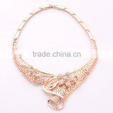 African Style Fairy Flower Shaped Hollow Jewelry Set Golden Crystal Jewelry Set Bridal Wedding Accessories thumbnail-3