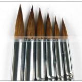 Transon 168 six pieces a setred handle point head weasel hair artist oil paint and acrylic paint brush set