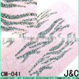 Hemitate Zabra Print With Fur Fabric Hot Fix Upper thumbnail-1