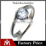 Unique Design Luxury Zircon Wedding Band Finger Rings Women Stainless Steel Engagement Ring thumbnail-1