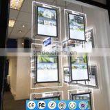 Cable hanging display system led edge lit sign base digital window posts frames