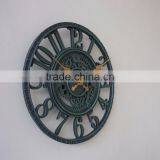 12 Inch Blue Mechanical Decorative Polyresin Clock thumbnail-2