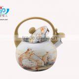2.2L High Quality Enamel Kettle With Plastic Handle Beautiful Decor thumbnail-4