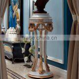 European Style Solid Wood Carving White and Gold High Flower Stand thumbnail-1
