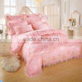 Romantic Honey Pink Lace Comforter Set, Wedding Set thumbnail-1
