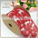 Cheap Wholesale Polyester Organic Linen for Christmas Ribbon thumbnail-1