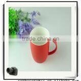High Quality China Ceramic Red Drink Cup With Handle Wholesale thumbnail-2