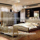 Top one hot sale bed room furniture design leather bed