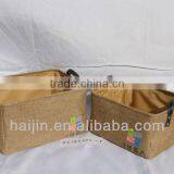 Colorful Canvas Storage Basket With Lining and Embroidery thumbnail-1