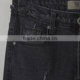 2017 OEM Casual Ripped Women Denim Pants L6983 Simple Style thumbnail-3