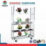 4 Layer Adjustable Height Wire Flower Pot Trolley Display Metal Rack for Hanging Items thumbnail-1