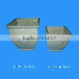 Square Shape White Ceramic Flower Pot Wholesale thumbnail-1