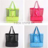 Custom Mesh Beach Tote Bag / Ice Cooler Bag With Insulated Compartment thumbnail-1