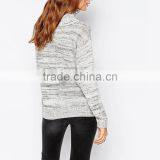 New Arrival Rib High Neck Space Dye Lady Knitwear,Chic Factory Price Women Sweater thumbnail-3