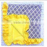 China Low Price High Quality Wholesale Cotton Soft Blanket With Satin Ruffle for Baby Warmer Cover thumbnail-1