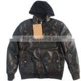 PQM-04 Garment Wash PU Jacket With Hood for Men thumbnail-1