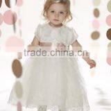 White Baby Gown Cap Sleeve Lace Flower Girl Dress Toddler thumbnail-1