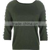 Lacing Short Sleeve Sweater Design for Women (BKN68) thumbnail-1