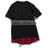 China Factory 100% Cotton Cheap Plain Plaid Color Black Tee Shirt Men thumbnail-4