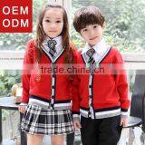 Custom Trend Winter Autumn Children 100%cotton School Uniform Cardigan Sweater thumbnail-3