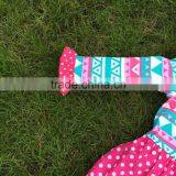 2015 New Girls High Low Dress Kids Aztec Blue Dress Hot Pink White Polka Dot Dress With Necklace and Headband thumbnail-4