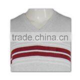 ISO9001/BSCI Manufature High Quality Light Grey Stylish Striped Knitted Vest thumbnail-5