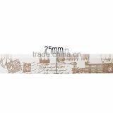 Handmade DIY Craft Off-white & Light Brown Stamps Big Ben Pattern Cotton Fabric Sewing Ribbon Labels thumbnail-2