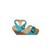 Light Weight Mesh Upper Material Blue Ladies Wedge Sandals With 9cm Heels thumbnail-1