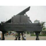 Garden Decor Abstract Brozne Lady Playing Piano Sculpture thumbnail-2