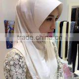 Women Muslim Hemp Blue Simple Hood Scarf Hijabs/wuxe Solid Color Pretty Muslim Hijab/lual Fashion Muslim Hijab