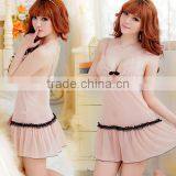 100% Nylon Apricot Sexy Lingerie Sleepwear New Premium Skirt With Shoulder-straps Dress Wholesale Selling Qipao Deduction