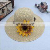 Large Eaves Seaside Holiday Beach Straw Hat Flower Sun Hat thumbnail-5