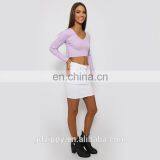 China Wholesale Clothing Women Sweater in Purple thumbnail-4
