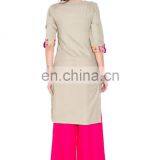 Premium Quality Viscose Fabric Knee Length Embroidered Lady Kurtis thumbnail-2