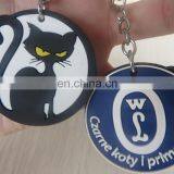 Round Double-sided 3d Embossed Pvc Keychain With Cat Logo thumbnail-3