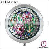 Silver Round Crystal Beaded Compact Mirror CD-MY022 thumbnail-1