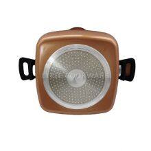 Multifunctional Square Pasta Pot With Spouts Strainer Lid Die-Cast Square Casserole Supply thumbnail-5