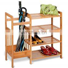 Wooden Bamboo 4 Layers Multifunctional Shoe Racks Oerganizer for Home thumbnail-1