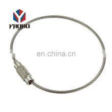 Moderate Price Metal Keychain Stainless Steel Wire Lock Screw Key Ring Designs With Screw thumbnail-2