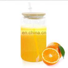 Amazon Hot Sale Clear Colored Soda Pop Style Cups Mugs Drinking Glasses Beer Can Shaped Glass With Bamboo Lid