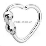 Heart and skull head 316L surgical steel Tragus cartilage Daith Body Piercing Jewelry