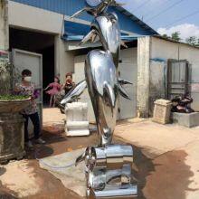 Customized Outdoor Square Large Sculpture, Stainless Steel Handicraft, Metal Dolphin Sculpture thumbnail-5