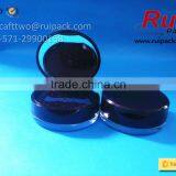 Round Black Compact Powder Case, Double Layer Cosmetic Compact Powder Box for Solid Perfume thumbnail-2