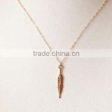 14k Gold feather necklace, feather jewelry,tiny feather necklace