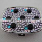 Custom Decorative Metal Bling Rhinestone Pill Box thumbnail-2