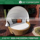 Rattan Round Outdoor Daybed with Canopy