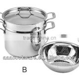2015 New Products 3pcs Guangdong Quality 304 Stainless Steel Pasta Pot Set Wtih Pasta Steamer For Wholesale