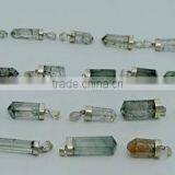 925 Silver Rutilated Quartz Crystal Point Pendants thumbnail-1